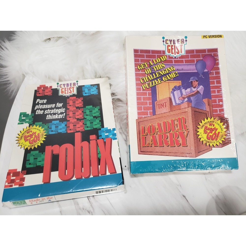 Lot 2 NEW Cyber Geist PC Game 3.5 Disk IBM LOADER LARRY ROBIX